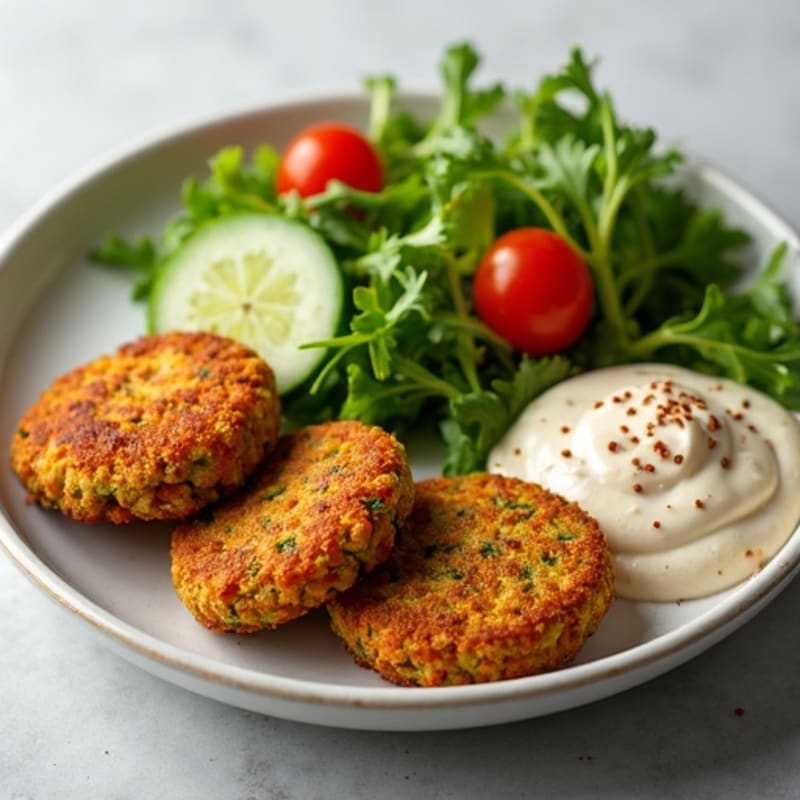فلافل مشوية بالفرن مع سلطة طازجة