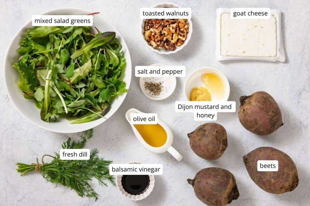 سلطة الشمندر والجوز مع قليل من زيت الزيتون