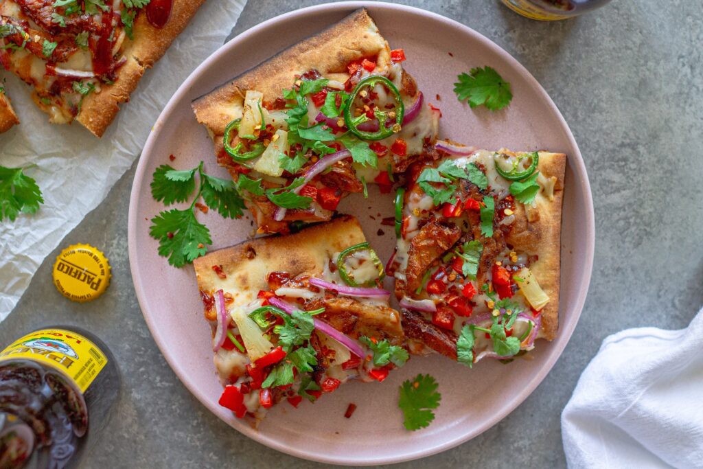 رُقاق الدجاج والخضروات المشوية