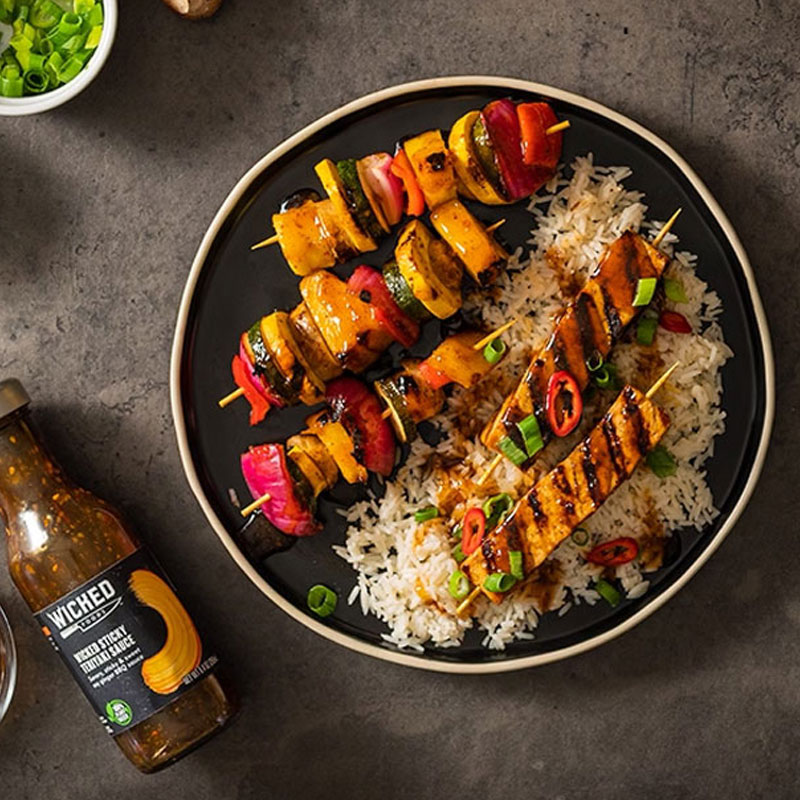 كبّاب الخضروات المشوي مع الأرز البني