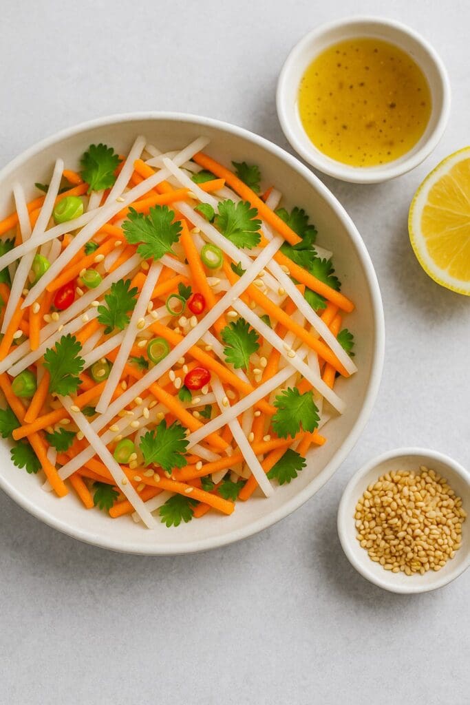 سلطة الملفوف والجزر مع الصوص الصحي بالليمون والعسل