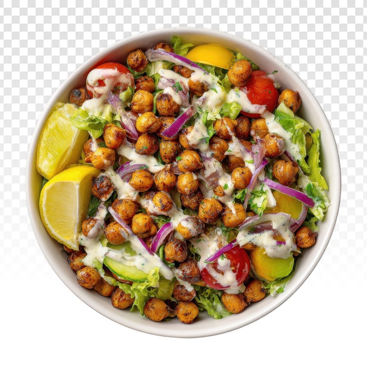 سلطة الفول والبندورة والبصل الأحمر الصحية لمرضى السكري