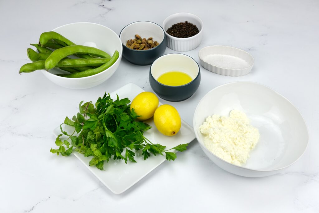 سلطة الفول والبقدونس والليمون الصحية