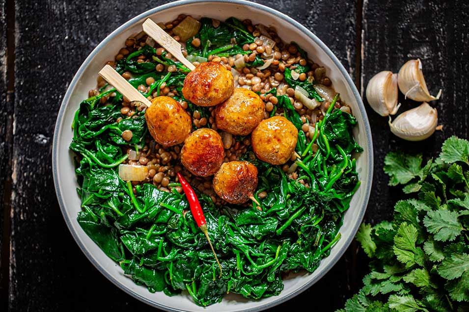 كرات العدس والحمص بالبهارات الشرقية الصحية