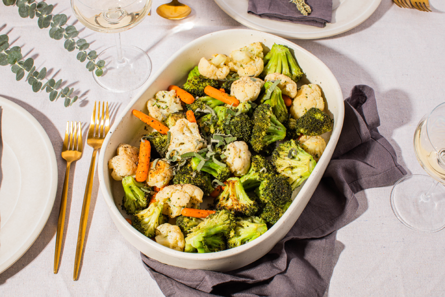 فطيرة الحمص والخضروات المشوية الصحية