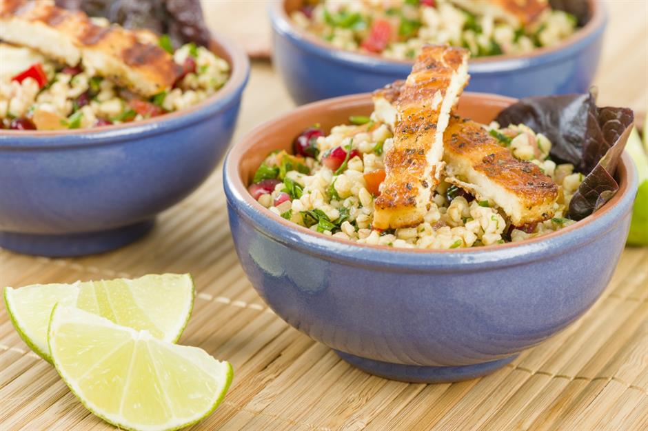 تبولة الجرجير والبرغل الصحية