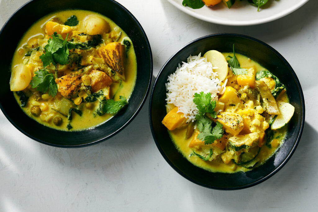 كاري الخضروات بصلصة الزبادي الصحية