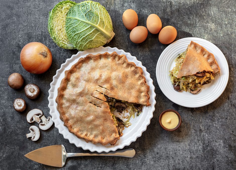 فطيرة الخضروات الصحية بعجينة الحبوب الكاملة