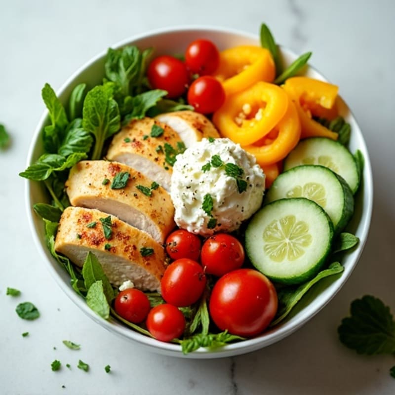 سلطة الحمص مع الخضروات الطازجة