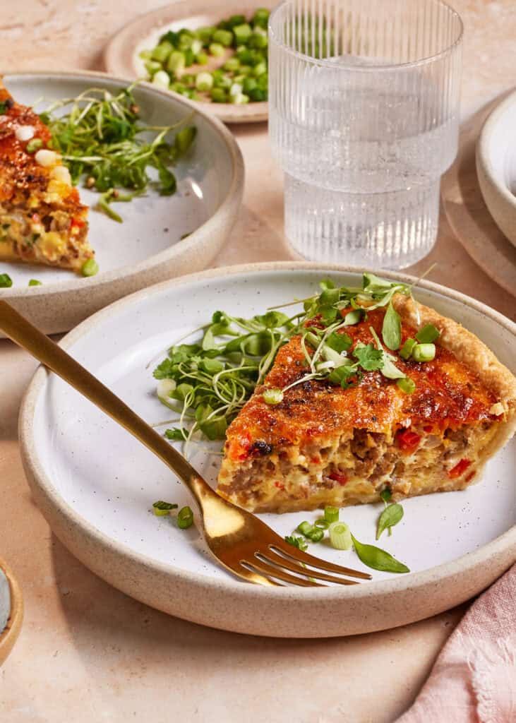 فطيرة الجبن قليلة الدسم والخضروات