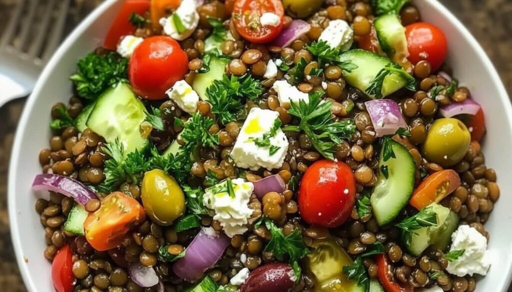 سلطة الكينوا المتوسطية الصحية بالخيار والطماطم والنعناع — سريعة ومغذية