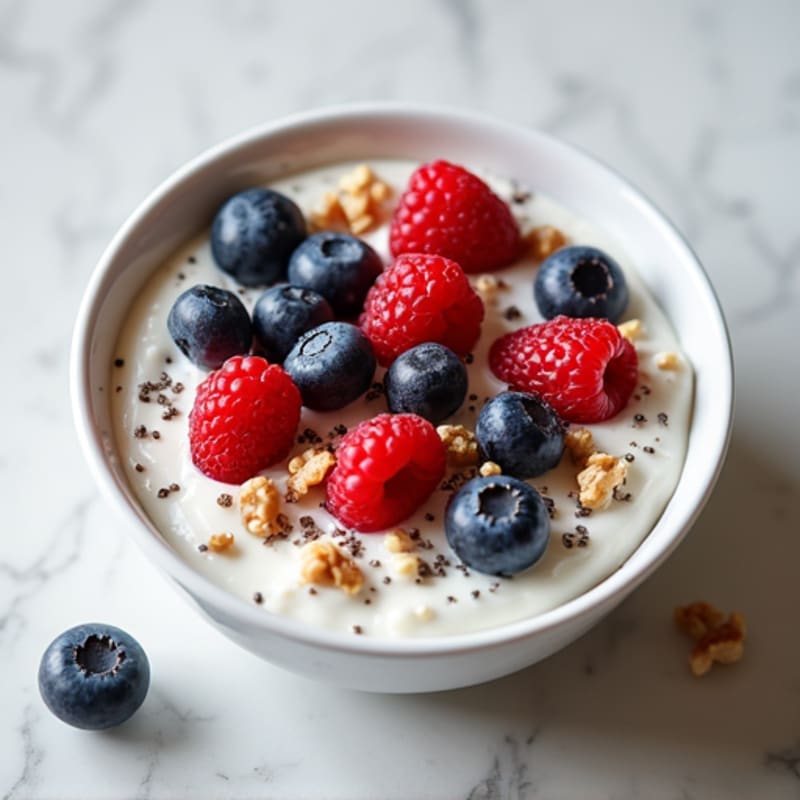 سلطة الفاكهة المشكلة مع الزبادي قليل الدسم