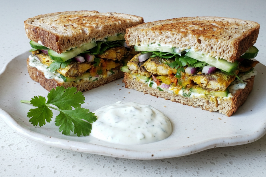 سلطة السردين المدخن والخضروات الطازجة الصحية للقلب