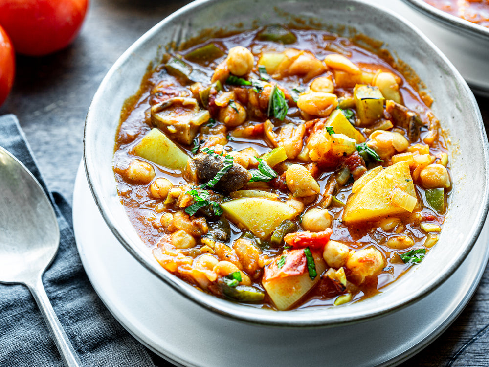 طاجن الخضروات والبقوليات بالتوابل الشرقية